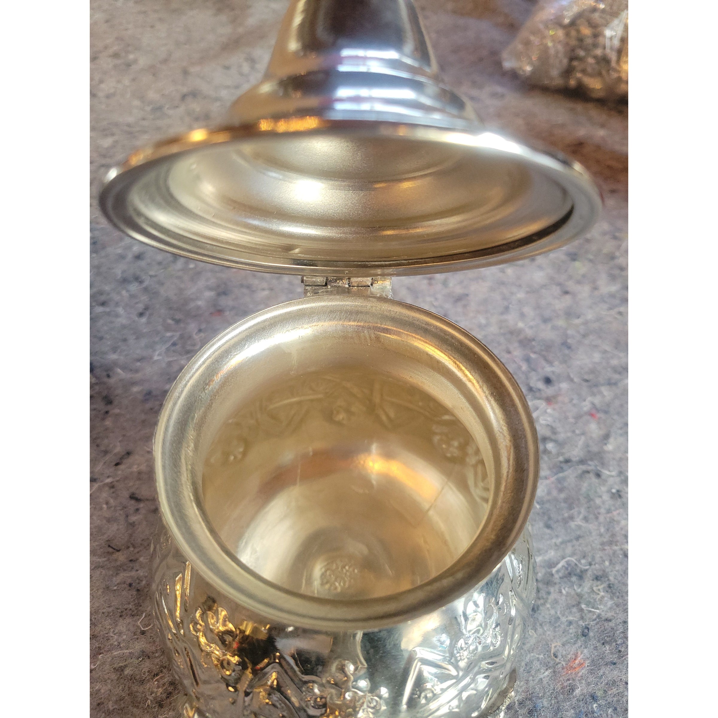 Moroccan Engraved Silver Plate Teapot w/ Legs