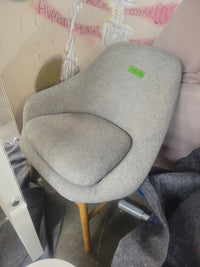 Gray Mylo Chair Lounge Chair on Wood Legs