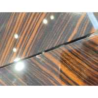 Rosetta Macassar Ebony Extension Dining Table on Maple & Bronze Base by Evanson - colletteconsignment.com