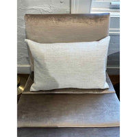 Pair of White Belgian Linen Lumbar Pillows 22"x14"