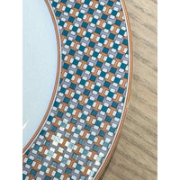 Hermes Tie Set Porcelain Salad / Dessert Plate w/ Green Trim