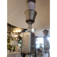 PAIR of Industrial Nickel Table Lamps w/ Glass Shades