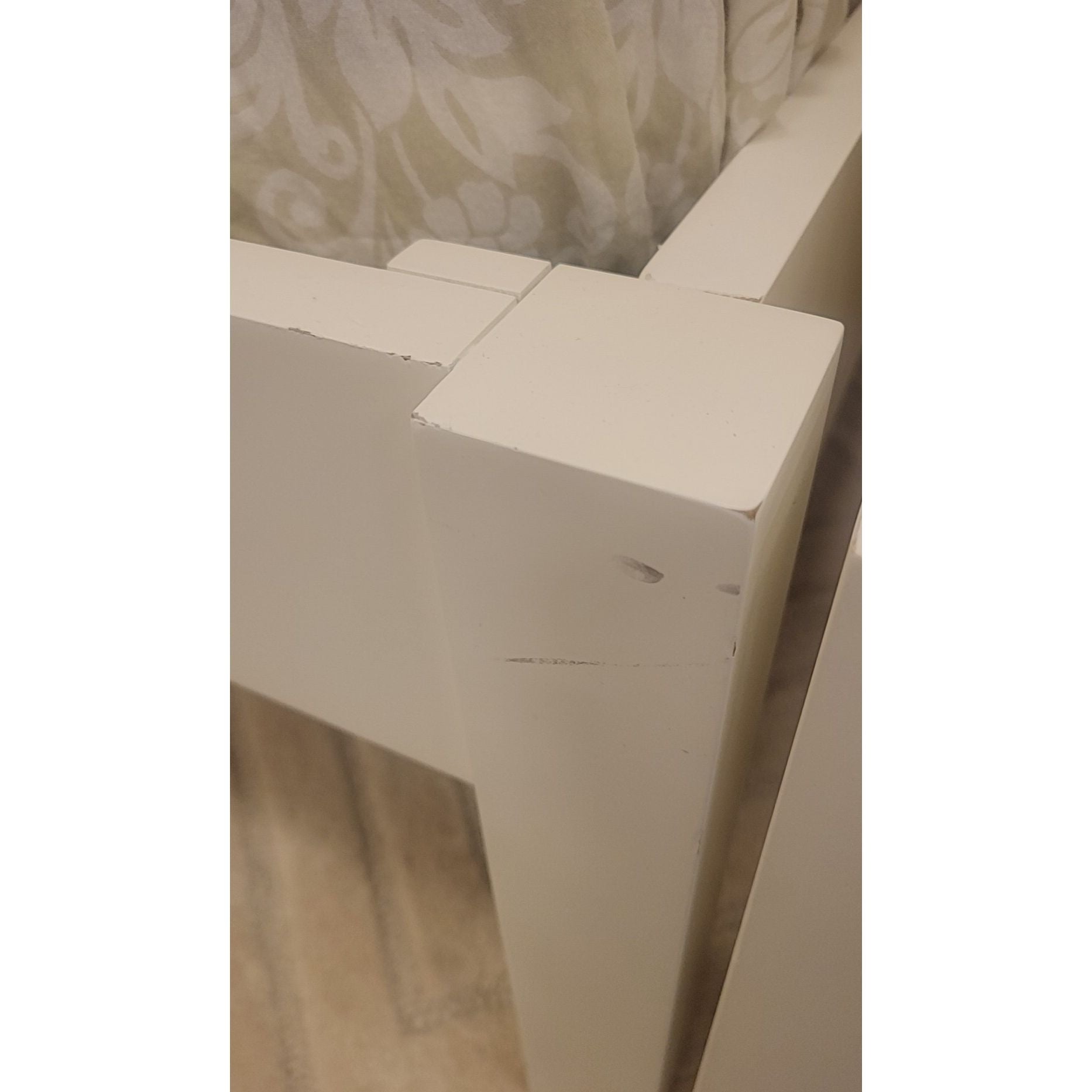 Twin-Sized White Wood Bed Frame