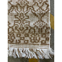 5' x 8.4' Flatweave White & Brown Wool Rug #42