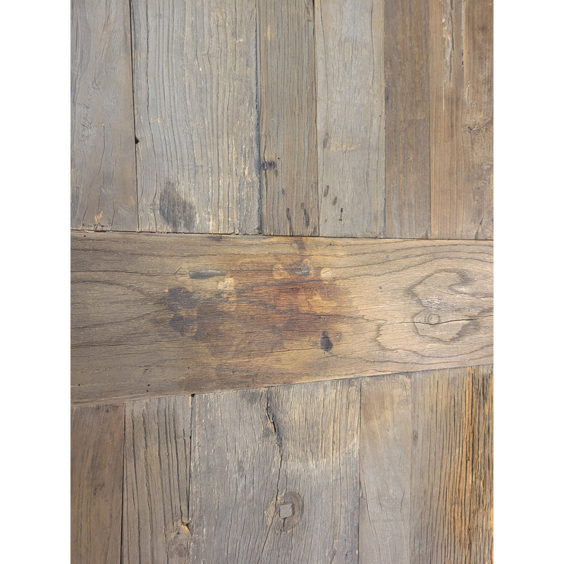 Reclaimed Wood & Iron Dining Table on Wheels by RH - AS IS