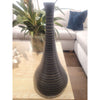 Striped Black & Brown Ceramic Genie Bottle Vase