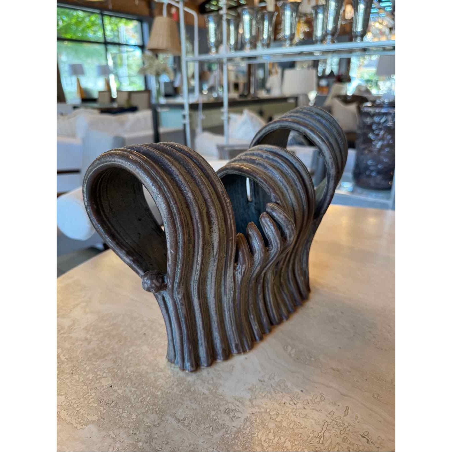 Ikebana Brown & Green Sculptural Vase