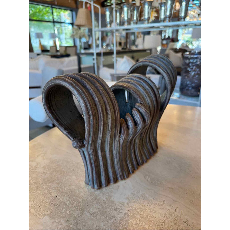 Ikebana Brown & Green Sculptural Vase