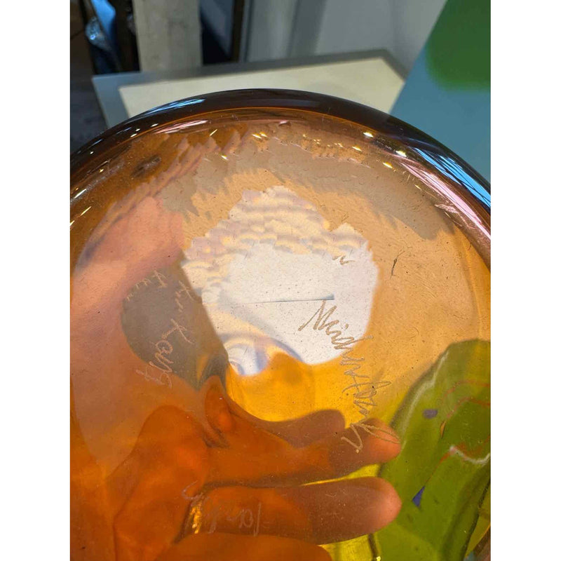 Signed Orange Vase - colletteconsignment.com