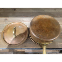 SET of Antique Copper Escargot Strainer, Pot & 8 Snail Pans by Wagner Germany