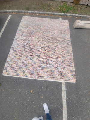 8' x 10' Hand-Woven Rainbow Wool Bon Bons Rug by Company C (AS IS)