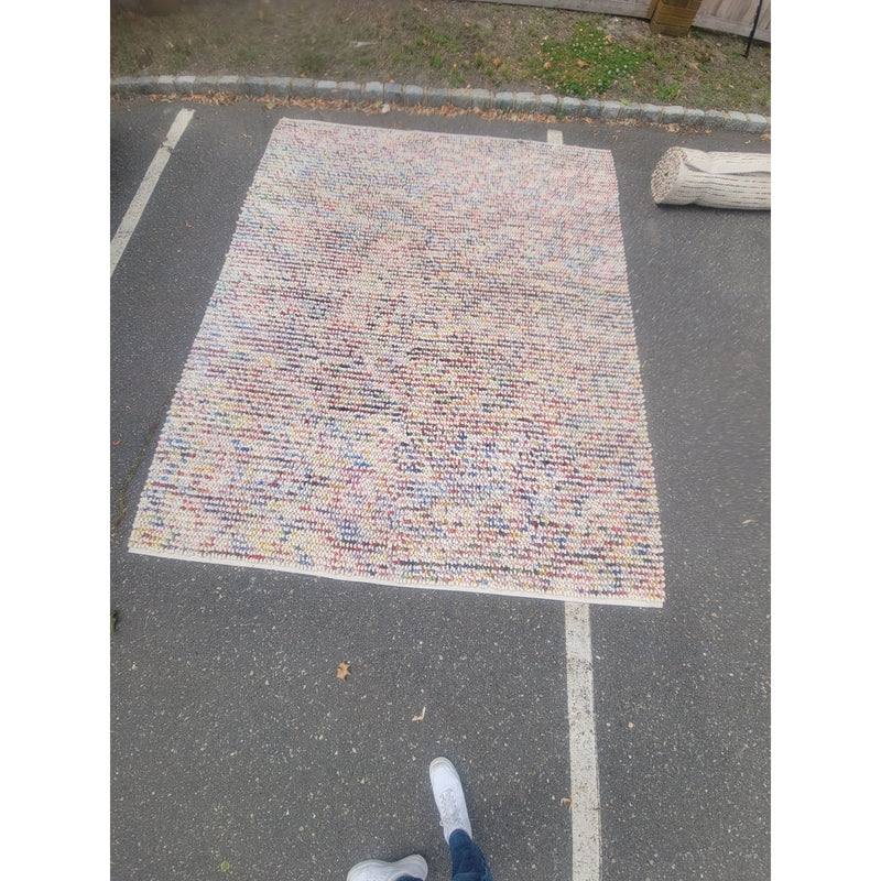 8' x 10' Hand-Woven Rainbow Wool Bon Bons Rug by Company C (AS IS) - colletteconsignment.com