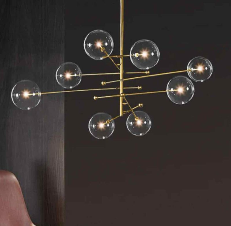 Belecome 8 Head Glass Globe Mobile Chandelier