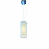 Clear Glass & Milk Glass Cylindrical Pendant