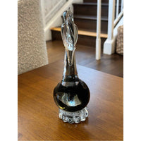 Vintage Smoked Glass Crane by Murano