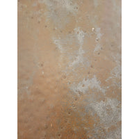 7-ft Metal Wrapped Top Trestle Dining Table on Natural Wood Base - colletteconsignment.com