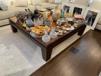 Custom Lacquered Walnut Coffee Table w/ Bamboo Insert (AS IS)