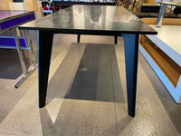 Rectangular Black Marble Top Metal Dining Table (AS IS)