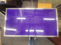 Violet Poly & Chrome 2-Drawer Desk w/o Keys (AS IS)
