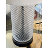 PAIR of Ribbed Glass Table Lamps w/ White Shades