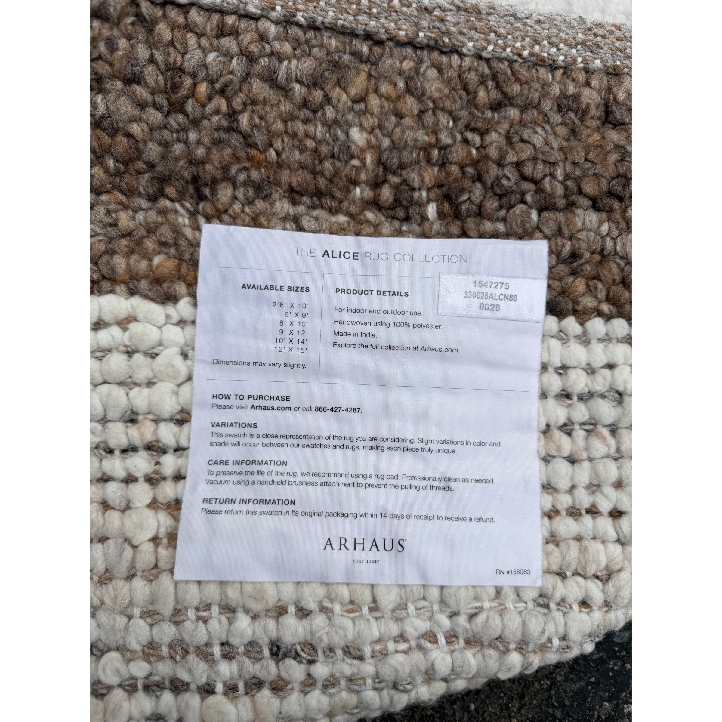 8x10 Ivory Alice Performance Rug by Arhaus
