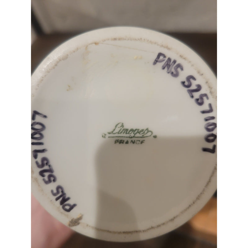 Limoges Blue Porcelain Vase w/ Floral Accents