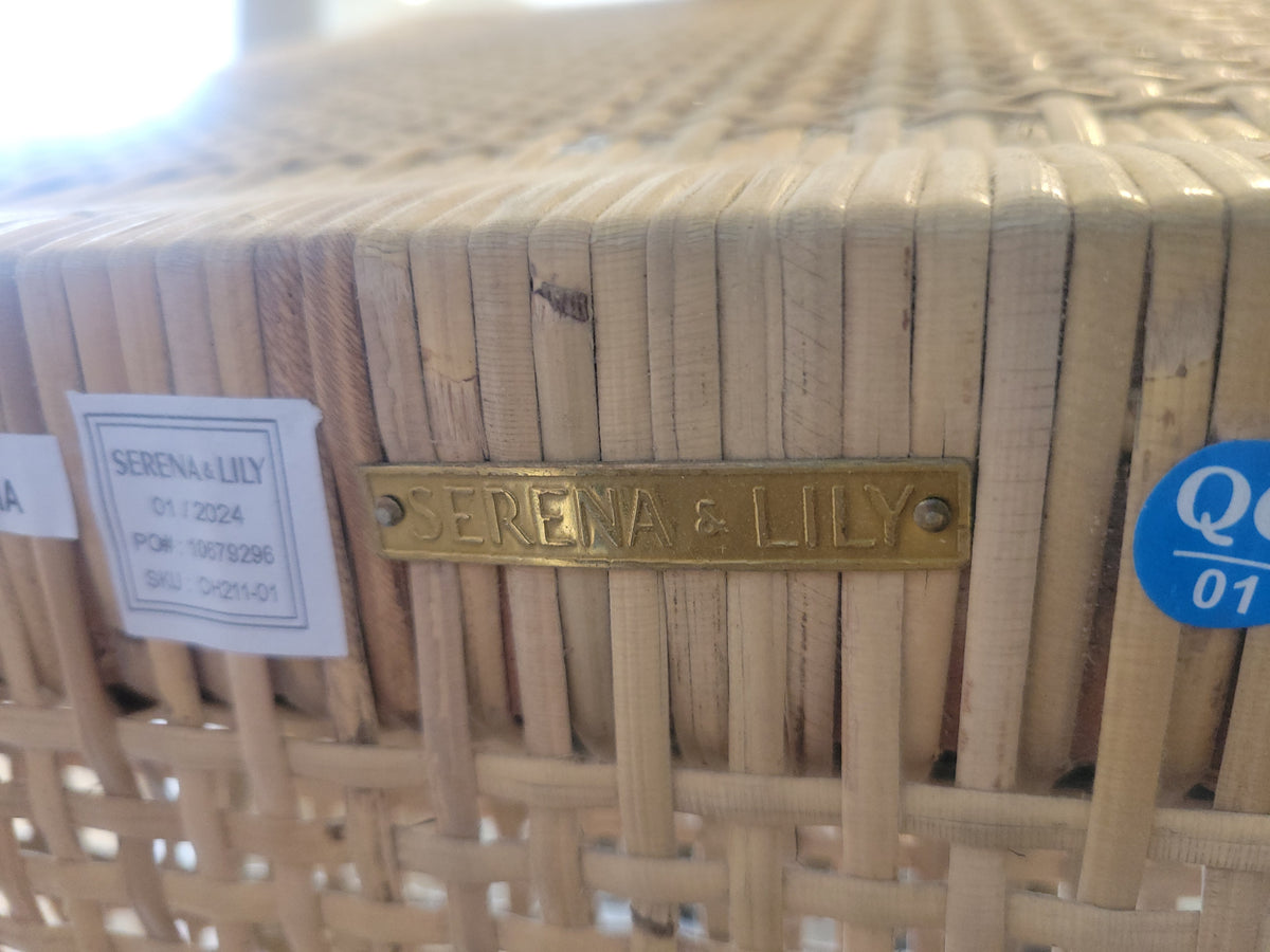 Balboa Rattan on Mahogany Counter Stool by Serena & Lily
