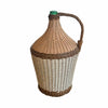 Woven Wicker Wrapped Green Glass Jug Demijohn
