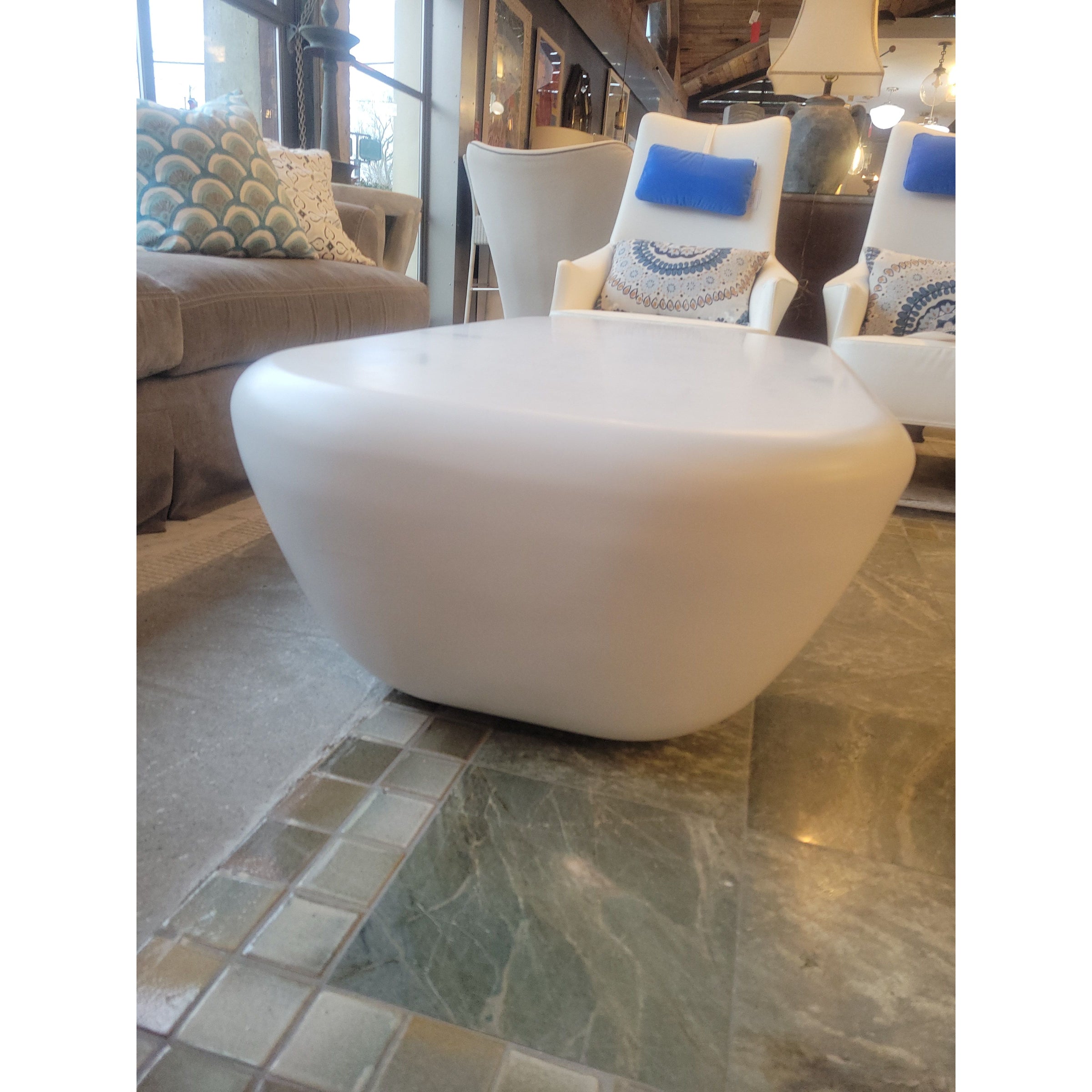 'Elia' White Resin Coffee Table by Bernhardt