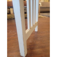 Vintage Hand-Painted Wood Side Table w/ Seaside Cottage Scene (AS IS) - colletteconsignment.com