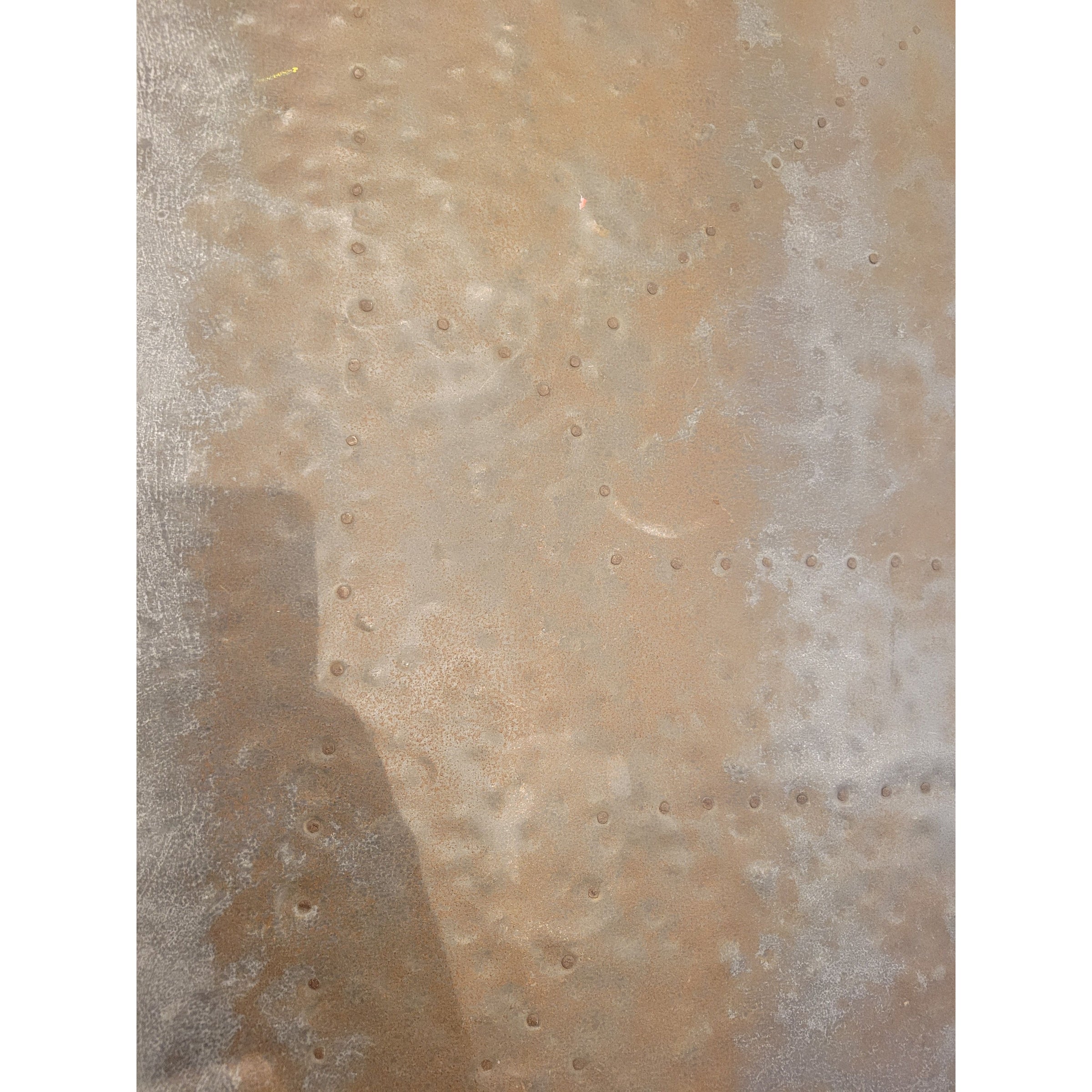 7-ft Metal Wrapped Top Trestle Dining Table on Natural Wood Base - colletteconsignment.com