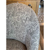 PAIR of Mid-Century Gray & White Pattern Bella Chairs w/ Dark Wood Legs