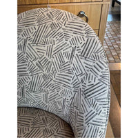 PAIR of Mid-Century Gray & White Pattern Bella Chairs w/ Dark Wood Legs