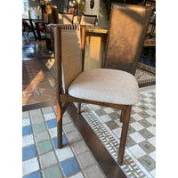 Wheat Linen & Leather Baden Side Chair on Ash Wood Frame by Four Hands