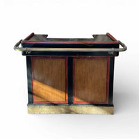 Mahogany & Cherry Bar de Bistro w/ Steel Top & Brass Rail by French Heritage - colletteconsignment.com
