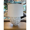 PAIR of 'Daine' French Country Antique White Ceramic Artichoke Table Lamps