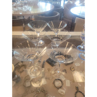 Set of 6 Blue Swirline Martini Glasses
