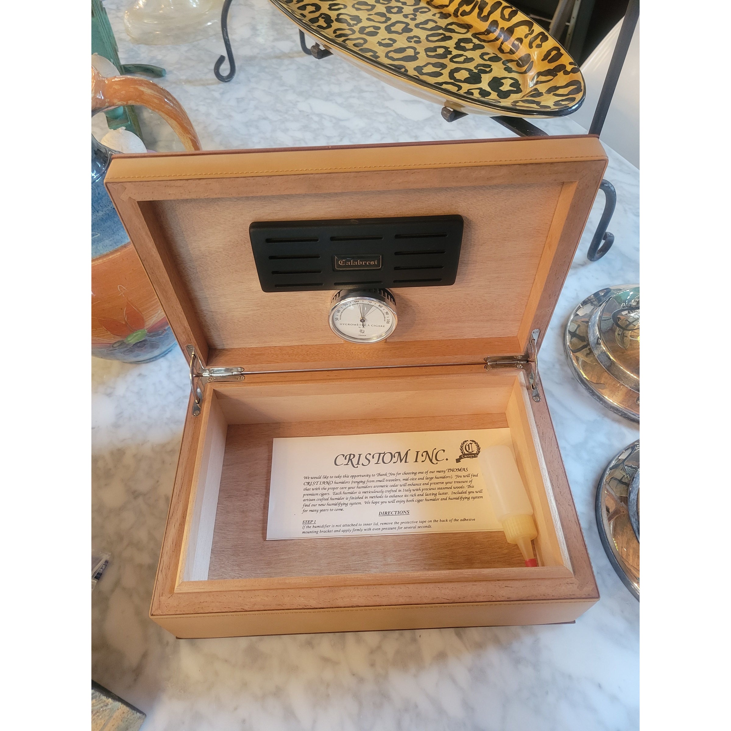 Handmade Italian Leather Humidor Box - Never Used