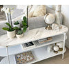 Hanoi White Marbletop Console Table w/ 2 Shelves