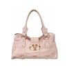 Valentino Pink Snakeskin Rosegold Tote w/" V"  Logo