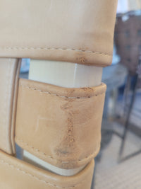 SET of 8 Maple & Leather Web VW Dining Side Chairs by Vicente Wolf (AS IS)