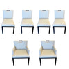 SET of 6 Custom White Embossed Leather Dining Chairs (Inc. 2 Arm Chairs)