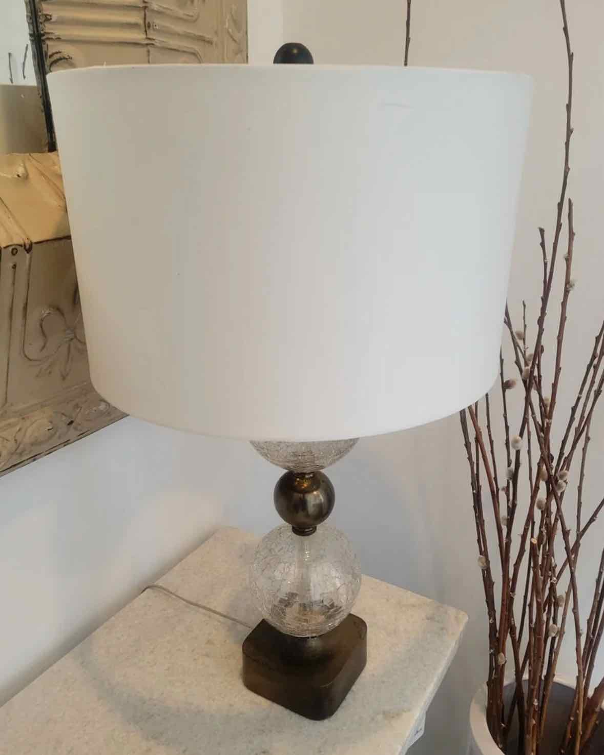 Vintage Stacked Crackle Glass Lamp