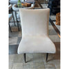Mid-Century Modern Cream Silk Chenille Lounge Chair