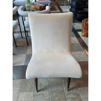 Mid-Century Modern Cream Silk Chenille Lounge Chair