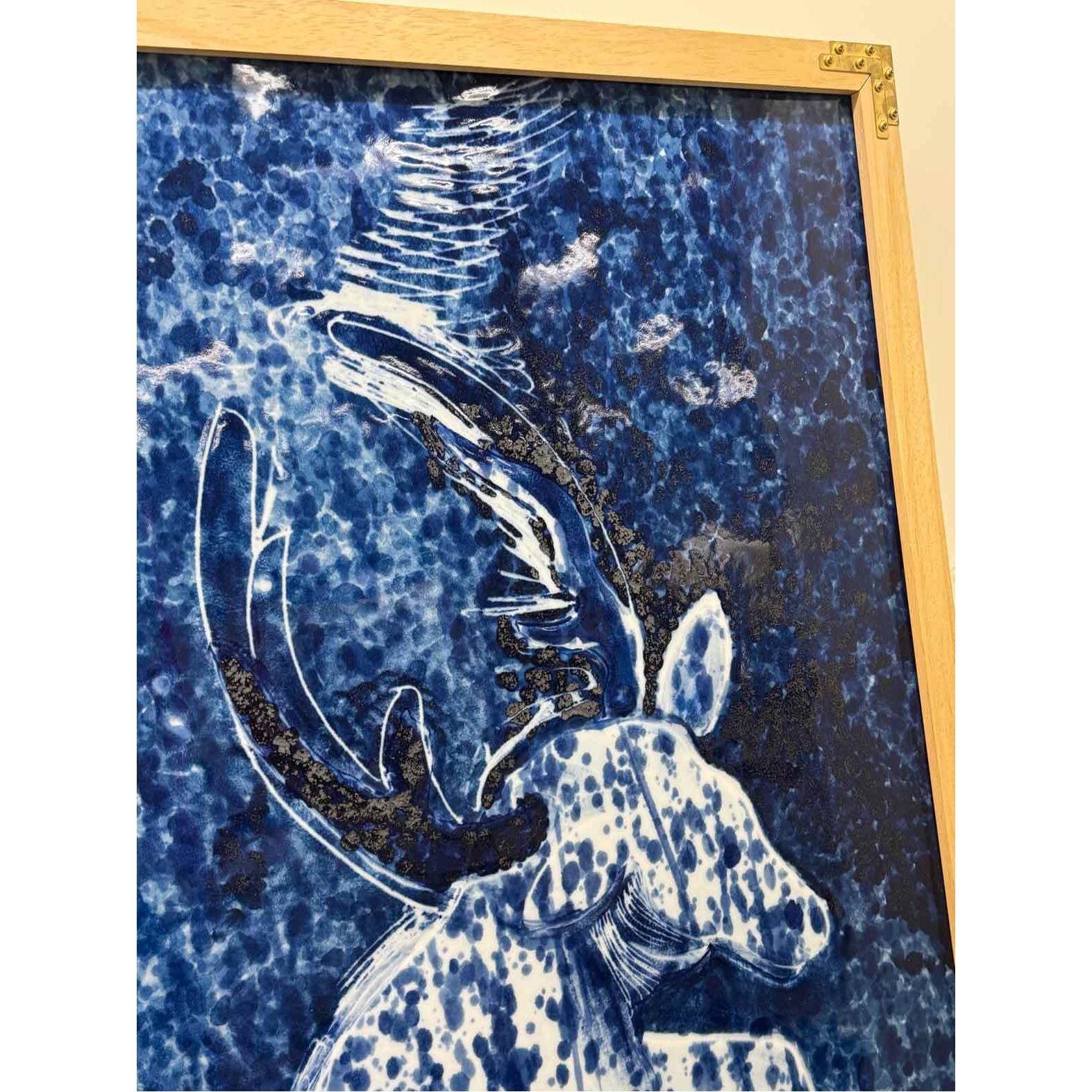 "Dancing Deer, 2014" by Jared Fitzgerald - Porcelain Panel, Jingdezhen