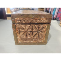 Vintage Handmade Carved Wood Box - colletteconsignment.com