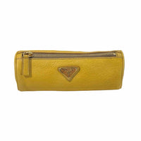 Prada Leather Yellow Make Up Purse