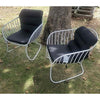 Pair of Royal Botania White "Folia" Low Carver Pebble Chairs