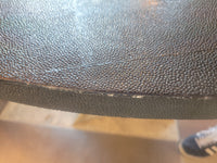 Round Black Shagreen Noor Dining Table on Silver Iron Base by Made Goods